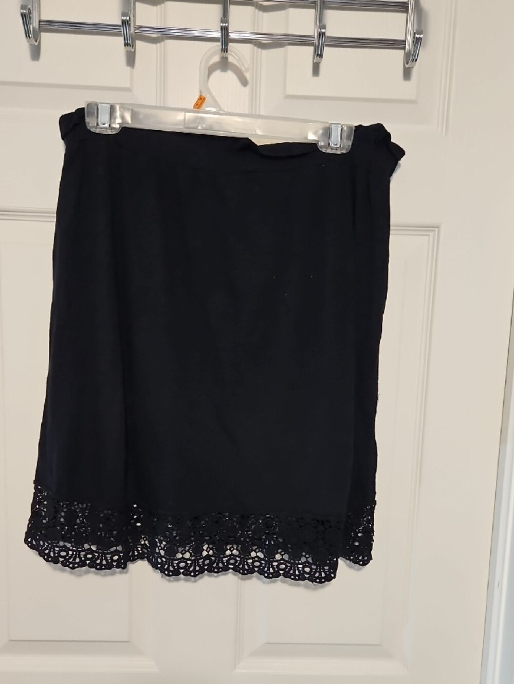 twik Simons  Black Lace-Hem Skirt